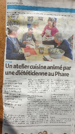 Article paru dans le ouest France du 28 février 2025 suite à ma participation à un atelier cuisine bénévole au centre associatif de Plérin Le Phare. Un moment bien sympathique &#129367;&#129373; La nutrition est un partage &#129373;